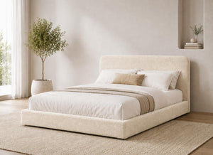 Cley Cream Floor Bed in Boucle Fabric