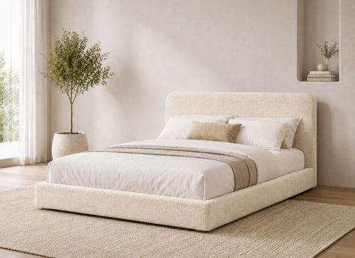 Cley Cream Floor Bed in Boucle Fabric