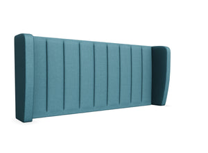 Dahlia Winged Headboard Finished in Moda Cobalt Blue