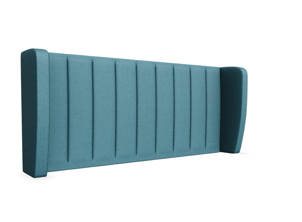 Dahlia Winged Headboard Finished in Moda Cobalt Blue