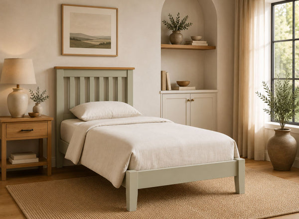 Coltishall Green Wooden Bed in Single Size | Low End Variation