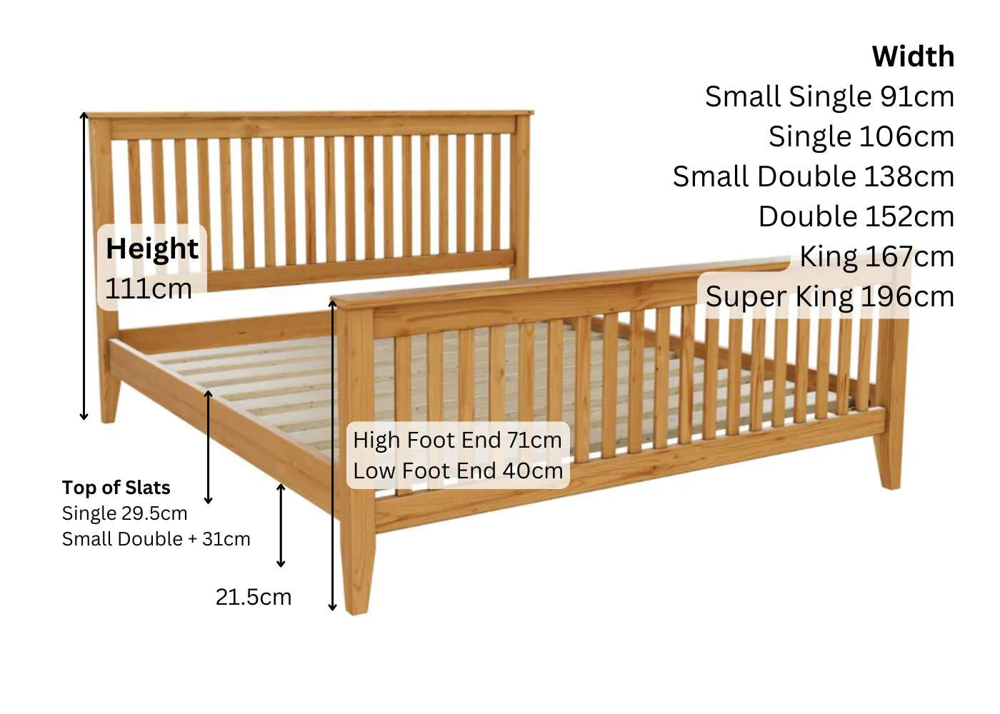 Coxford Bed Dimensions