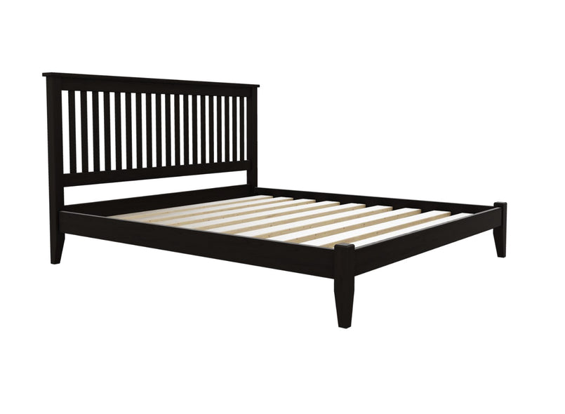 Coxford Low End Wooden Bed Finished in Stained Black Ash