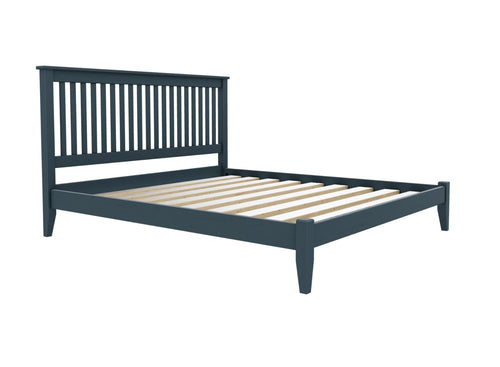 Coxford Low End Wooden Bed Finished in Painted Hague Blue