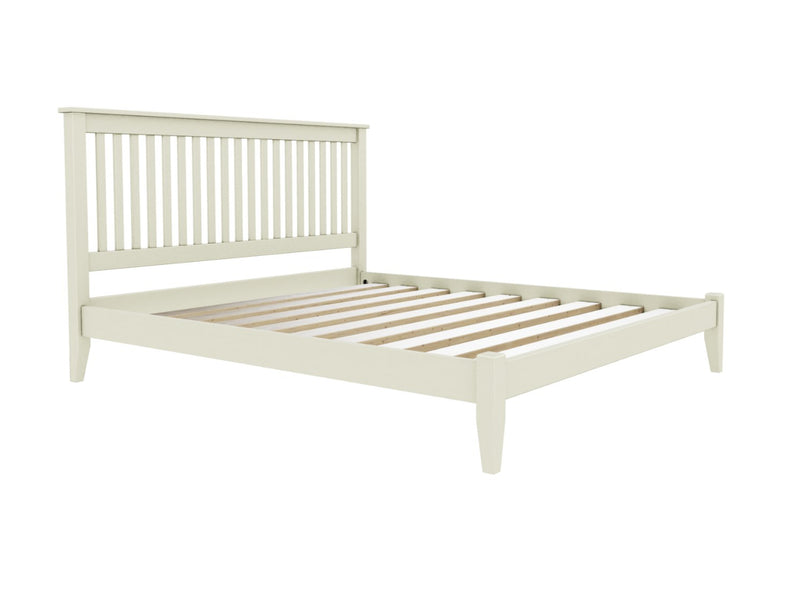 Coxford Low End Wooden Bed Finished in Painted Cream