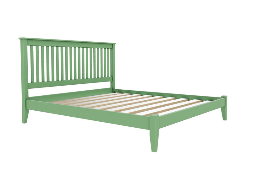 Coxford Low End Wooden Bed Finished in Painted Emerald Green