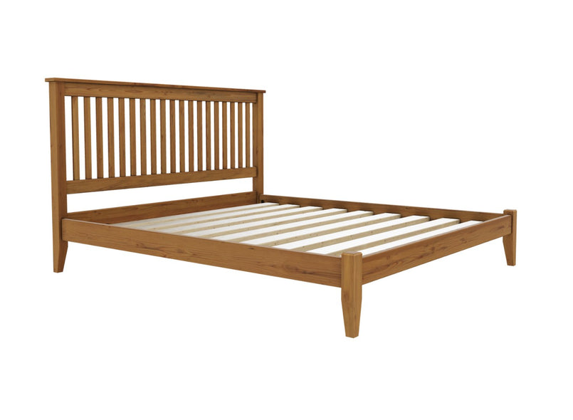 Coxford Low End Wooden Bed Finished in Stained Oak