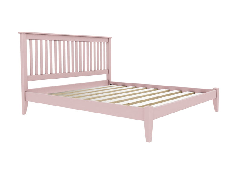 Coxford Low End Wooden Bed Finished in Painted Nancys Blushes Pink