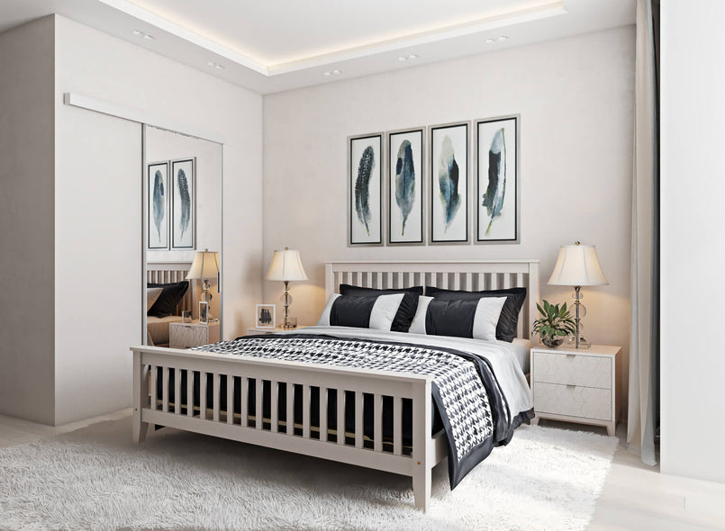 Coxford Wooden Bed in Cream