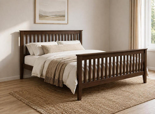 Coxford Stained Chocolate Oak Bed in High End Style