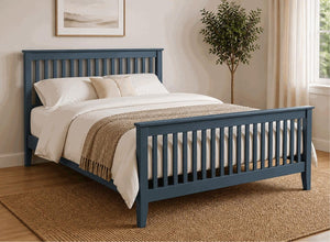 Coxford Painted Blue Oak Bed in High End Style