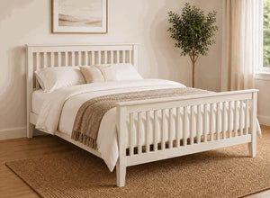Coxford Painted Cream Oak Bed in High End Style