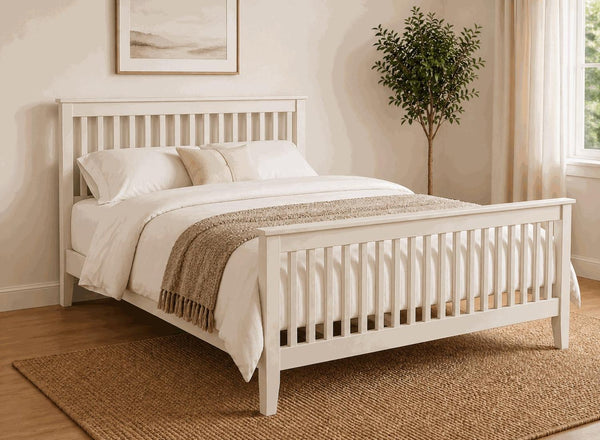Coxford Painted Cream Oak Bed in High End Style