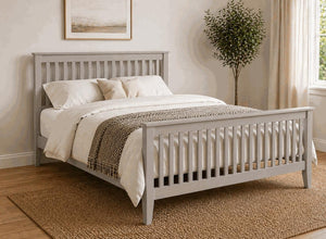Coxford Painted Grey Oak Bed in High End Style