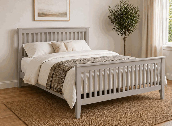 Coxford Painted Grey Oak Bed in High End Style