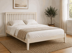 Coxford Painted Cream Oak Bed in Low End Style