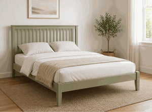 Coxford Painted Green Oak Bed in Low End Style