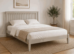 Coxford Painted Grey Oak Bed in Low End Style