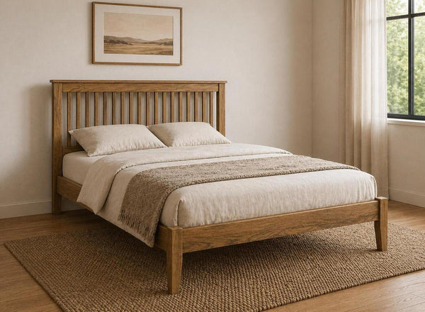 Coxford Oak Bed in Low End Style