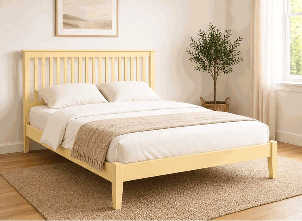 Coxford Painted Yellow Oak Bed in Low End Style