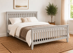 Coxford Painted Grey Solid Oak Bed in High End Style