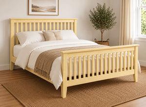 Coxford Painted Yellow Solid Oak Bed in High End Style