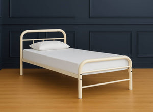 Cransfield Metal Bed Frame in Single Size in Cream