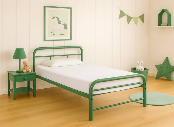 Cransfield Metal Bed Frame Finished in Emerald Green in Single Size