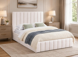 Ellingham Cream Ottoman Bed with a Premium Chenille Finish