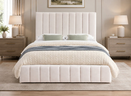 Ellingham Cream Ottoman Bed Finished in Chenille