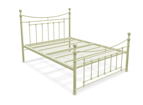 Carbrook Metal Bed Frame Finished in Cream