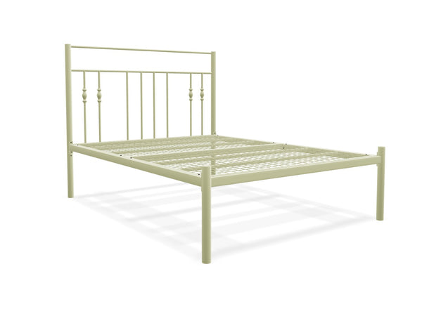 Gemma Low End Metal Bed Frame Finished in Painted Cream