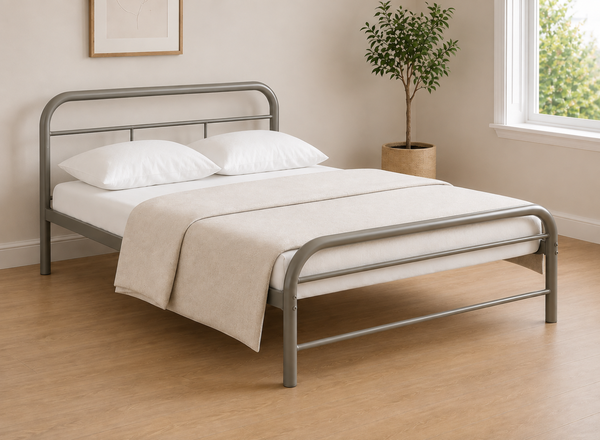 Double Metal Crofton bed in Silver