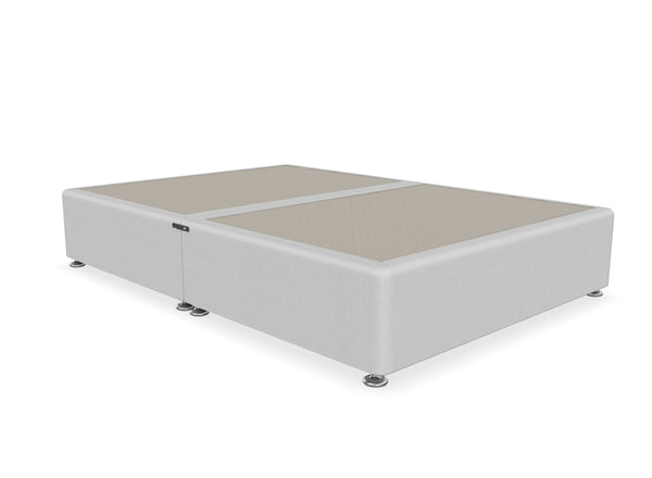 Custom Divan Bed Shown in Moda Flat Weave Clay Light Grey Fabric