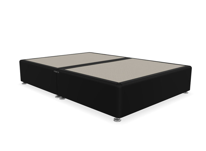 Custom Divan Bed Shown in Linoso Faux Linen Black Fabric