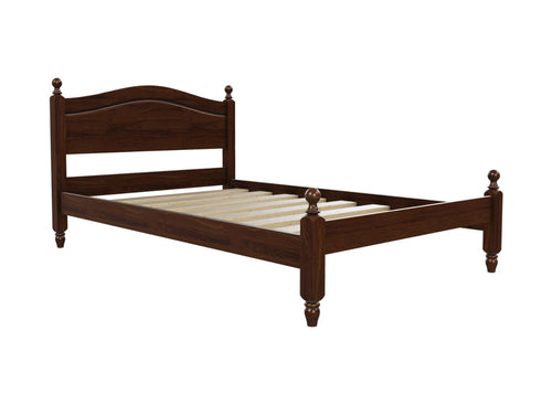 Denver Low End Wooden Bed Finished in Stained Chocolate Brown