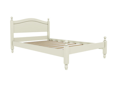 Denver Low End Wooden Bed Finished in Painted Cream