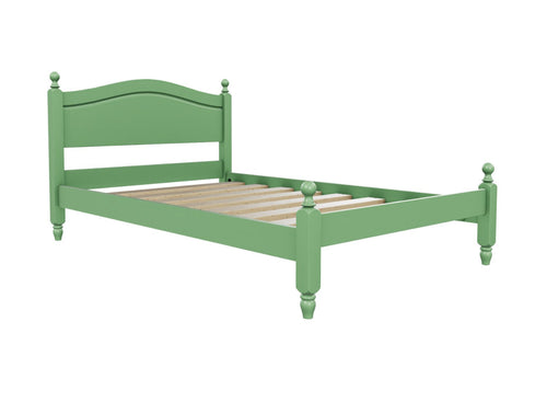 Denver Low End Wooden Bed Finished in Painted Emerald Green