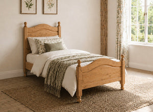 Denver Wooden Bed in Antique Stain, Single Size (High End)