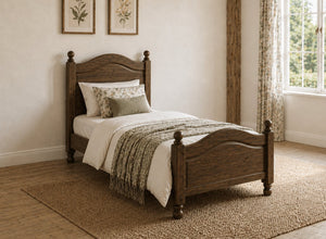Denver Wooden Bed in Chocolate Stain, Single Size (High End)