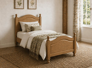 Denver Wooden Bed in Oak Stain, Single Size (High End)