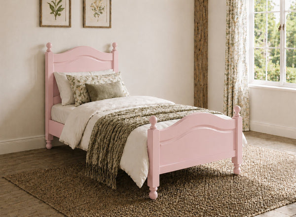 Denver Pink Wooden Bed Frame in High End, Single Size