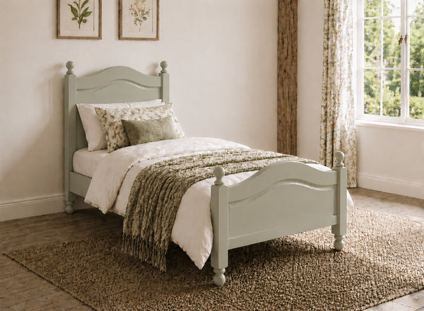 Denver Sage Green Wooden Bed Frame in High End, Single Size