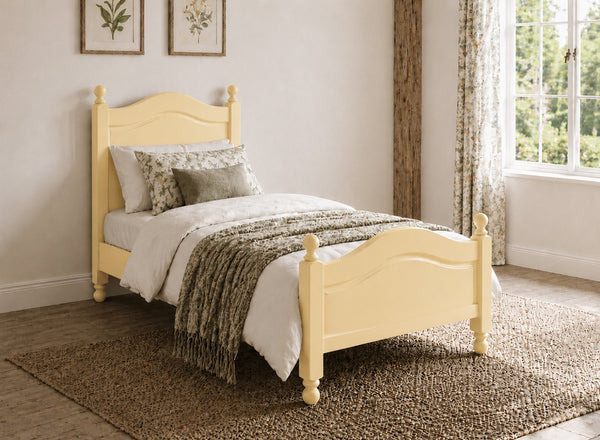 Denver Yellow Wooden Bed Frame in High End, Single Size