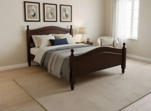 Denver Wooden Bed High End in Chocolate Finish