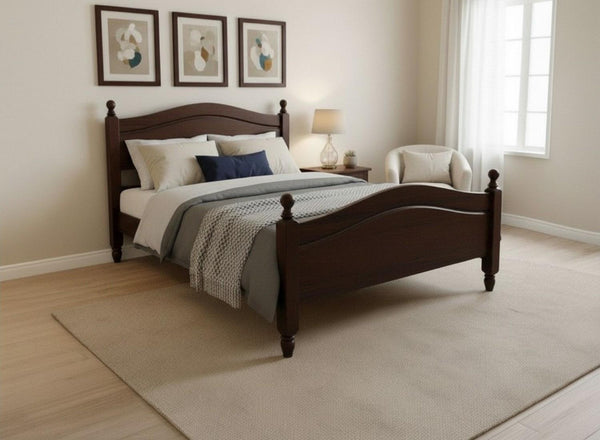 Denver Wooden Bed High End in Chocolate Finish