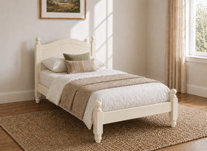 Denver Cream Wooden Bed Frame in Low End, Single Size