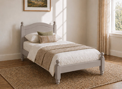 Denver Grey Wooden Bed Frame in Low End, Single Size