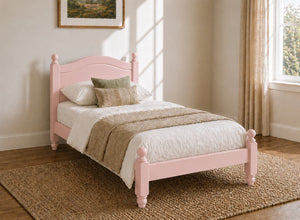 Denver Pink Wooden Bed Frame in Low End, Single Size