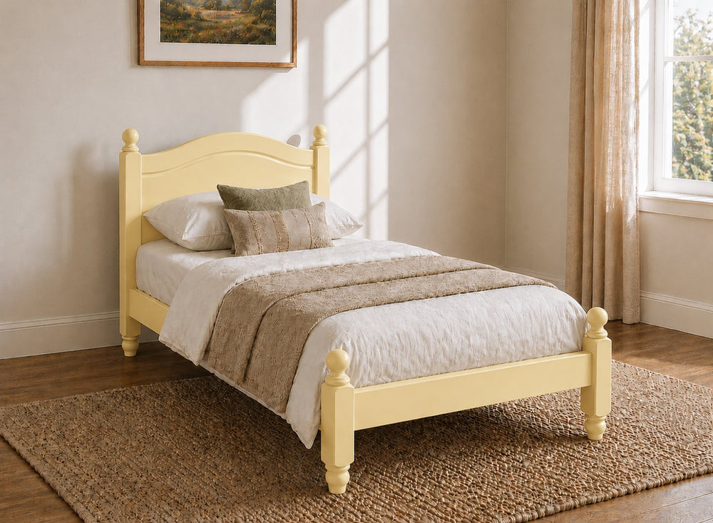 Denver White Wooden Bed Frame in High End - All White